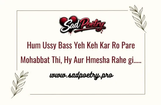 Pain with the Best Sad Poetry in Roman Urdu