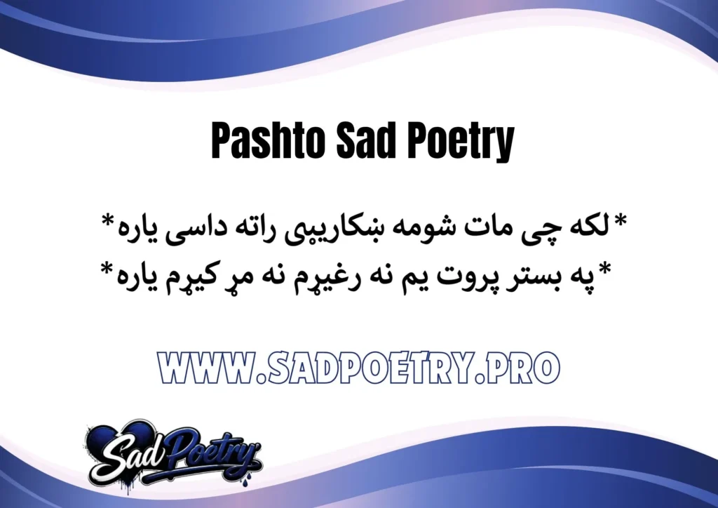 Poetic Soul of Melancholy is In Pashto Sad Poetry With Text